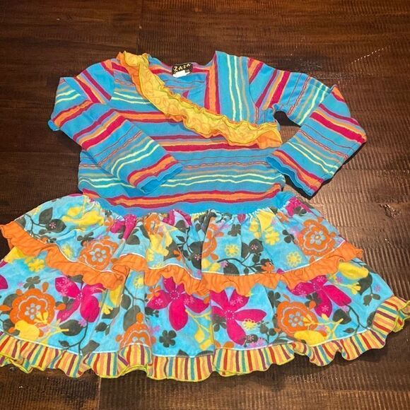 zaza couture Other - Colorful Ruffled Zaza Couture Girls Dress Size 5